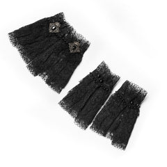 WS-298 Steampunk Bronze Pattern Buckle Lace Glove?-??Punk Rave Clothing