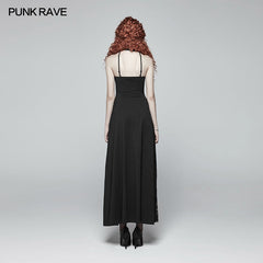 OQ-395 Gothic Womens Cross Halter Neck Daily Wear Dress?-??Punk Rave Clothing