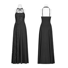 OQ-395 Gothic Womens Cross Halter Neck Daily Wear Dress?-??Punk Rave Clothing