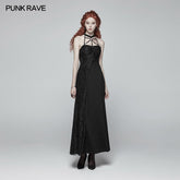 OQ-395 Gothic Womens Cross Halter Neck Daily Wear Dress?-??Punk Rave Clothing