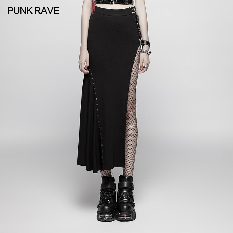 WQ-373 Punk Sexy Slim Fit Split Half Skirt?-??Punk Rave Clothing