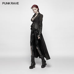 WY-957 Gothic Stand/Lapel Collar Dark High-low Coat?-??Punk Rave Clothing
