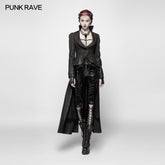 WY-957 Gothic Stand/Lapel Collar Dark High-low Coat?-??Punk Rave Clothing