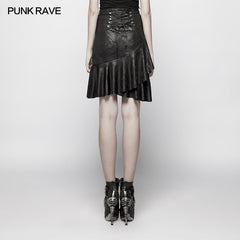WQ-379 Punk High Waist Stretch Half Skirt?-??Punk Rave Clothing