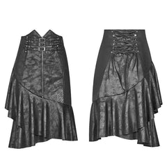 WQ-379 Punk High Waist Stretch Half Skirt?-??Punk Rave Clothing