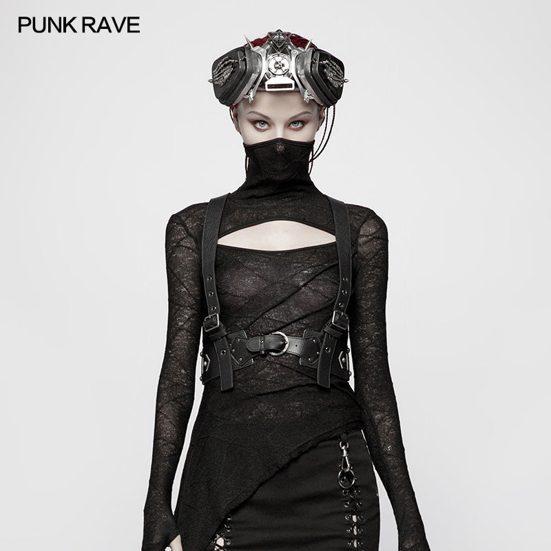 WS-282 Punk Non-stretchy PU Leather Vest Accessories?-??Punk Rave Clothing