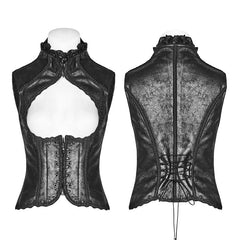 WY-960 Steampunk Vintage Floral Lace-up Vest?-??Punk Rave Clothing