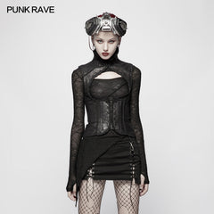 WY-960 Steampunk Vintage Floral Lace-up Vest?-??Punk Rave Clothing