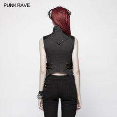 WY-967 Punk WOMENS HIGH-NECK Warrior Vest?-??Punk Rave Clothing