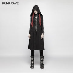 WY-964 Punk WOMENS DARK Hooded Knit Jacket?-??Punk Rave Clothing