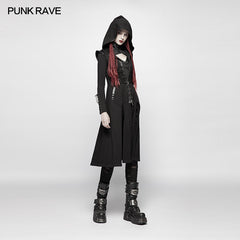 WY-964 Punk WOMENS DARK Hooded Knit Jacket?-??Punk Rave Clothing
