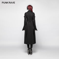 WY-981 Punk Futuristic Long Coat With Adjustable Drawstring Design?-??Punk Rave Clothing