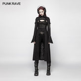 WY-981 Punk Futuristic Long Coat With Adjustable Drawstring Design?-??Punk Rave Clothing