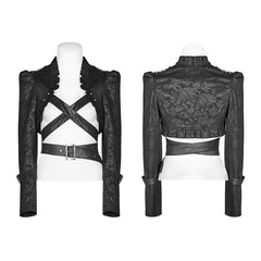 WY-966 Military Uniform Handsome Cross Short Coat?-??Punk Rave Clothing