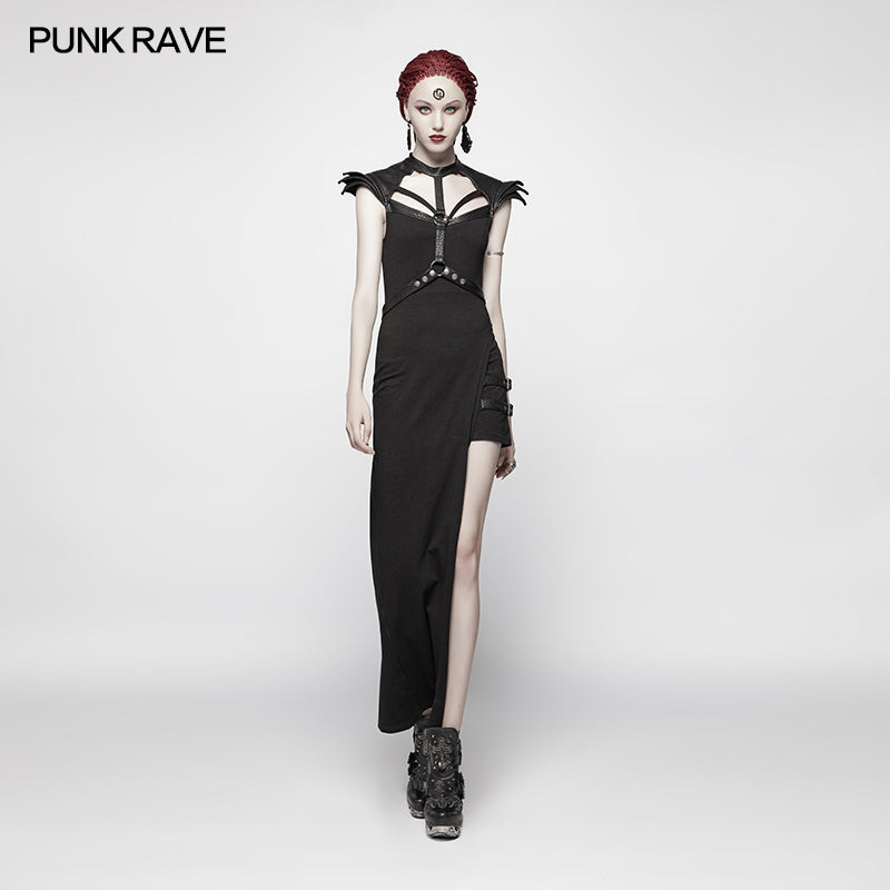 WQ-377 Punk Asymmetric Sexy Dress?-??Punk Rave Clothing