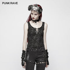 WT-539 Punk Collar Cover Sleeveless Vest?-??Punk Rave Clothing