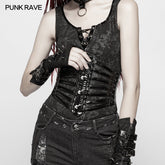 WS-273 PUNK Tight-fitting Bright Patent PU Lace-up Girdle?-??Punk Rave Clothing