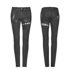 WK-349 Punk Denim Trousers Water-washed Long Jeans?-??Punk Rave Clothing