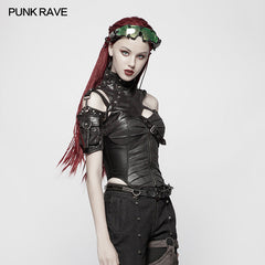 WS-289 Punk High Neck Pu Warrior Shoulder Accessory?-??Punk Rave Clothing