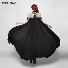 WY-968 Punk Cross Long Cape With Chain?-??Punk Rave Clothing