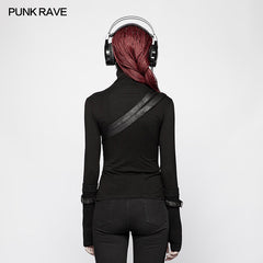 WT-543 Punk Women Turtleneck Metal Long Sleeve T-shirt?-??Punk Rave Clothing