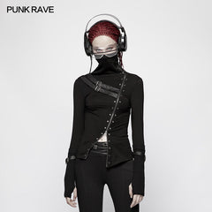 WT-543 Punk Women Turtleneck Metal Long Sleeve T-shirt?-??Punk Rave Clothing
