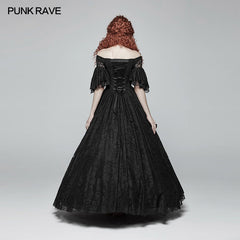 WQ-391 Gorgeous Off Shoulder Victorian Lace Long Dress?-??Punk Rave Clothing