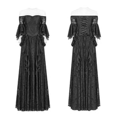 WQ-391 Gorgeous Off Shoulder Victorian Lace Long Dress?-??Punk Rave Clothing