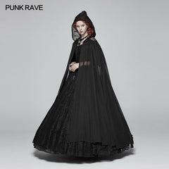 WY-959 Gothic Hooded Chiffon Cape Long Coat?-??Punk Rave Clothing