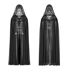 WY-959 Gothic Hooded Chiffon Cape Long Coat?-??Punk Rave Clothing