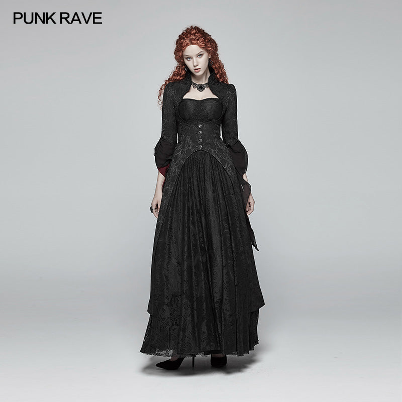 WY-958 Gothic Ruffle Sleeves Court Long Lace Coat?-??Punk Rave Clothing