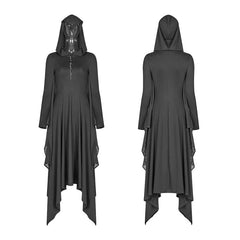 WQ-375 Gothic Bat Wing Hooded Long Sleeves Asymmetrical Dress?-??Punk Rave Clothing