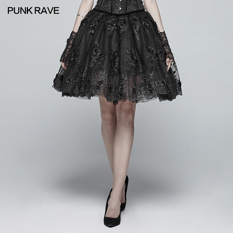 WLQ-088 Gorgeous Lolita Lace Tutu Half Skirt?-??Punk Rave Clothing