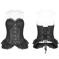 WLY-087 Lolita black Elf Lace Corset With Lace-up Back?-??Punk Rave Clothing