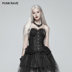 WLY-087 Lolita black Elf Lace Corset With Lace-up Back?-??Punk Rave Clothing