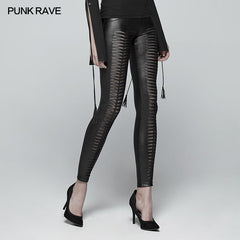 WK-342 Gothic Devil Footprints Leggings Split Pants?-??Punk Rave Clothing
