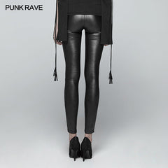 WK-342 Gothic Devil Footprints Leggings Split Pants?-??Punk Rave Clothing