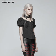 WY-963 Gothic Blood Bubble Short Sleeves Shirt?-??Punk Rave Clothing