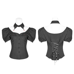 WY-963 Gothic Blood Bubble Short Sleeves Shirt?-??Punk Rave Clothing