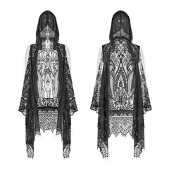 OY-973 Gothic Daily Lightweight Translucent Lace Long Vest?-??Punk Rave Clothing