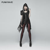 OY-973 Gothic Daily Lightweight Translucent Lace Long Vest?-??Punk Rave Clothing