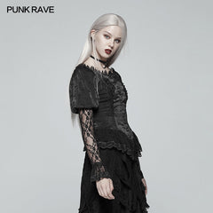 WY-972 Gothic Lantern Sleeve Lace Shirt?-??Punk Rave Clothing