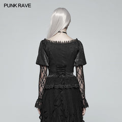 WY-972 Gothic Lantern Sleeve Lace Shirt?-??Punk Rave Clothing