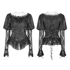 WY-972 Gothic Lantern Sleeve Lace Shirt?-??Punk Rave Clothing
