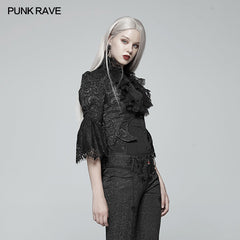 WY-971 Gothic Standing Collar Short Coat?-??Punk Rave Clothing