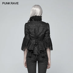 WY-971 Gothic Standing Collar Short Coat?-??Punk Rave Clothing