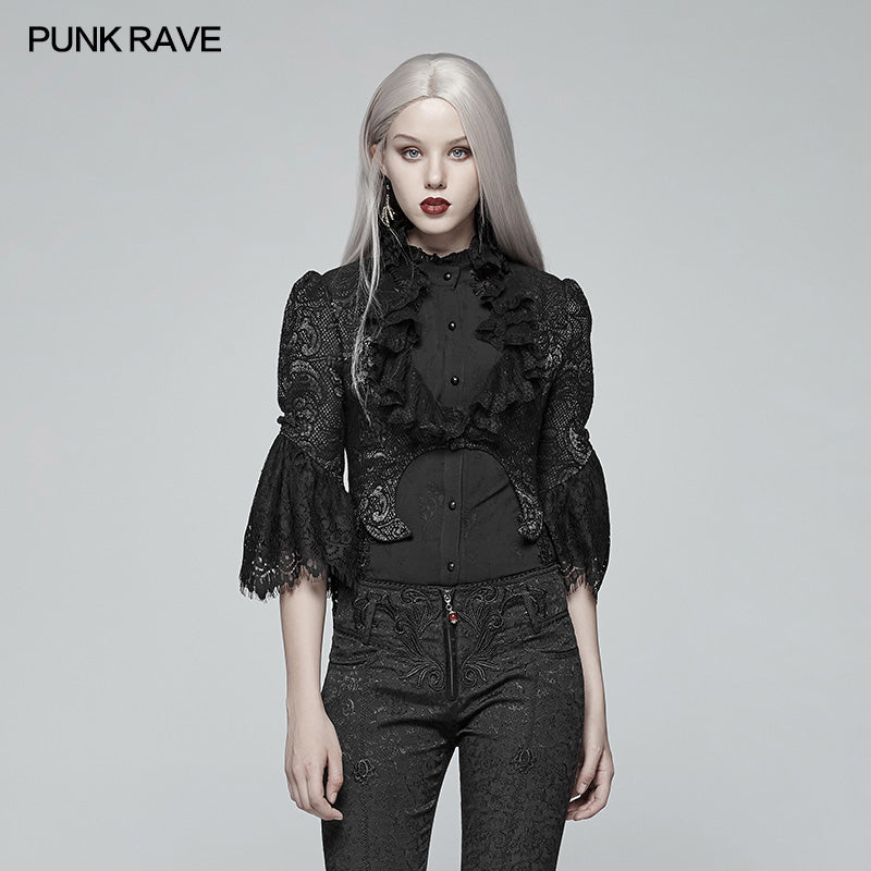 WY-971 Gothic Standing Collar Short Coat?-??Punk Rave Clothing