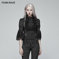 WY-971 Gothic Standing Collar Short Coat?-??Punk Rave Clothing