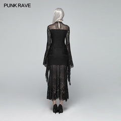 WQ-382 Gothic Daily Wear Long Sleeves Lace Dress?-??Punk Rave Clothing