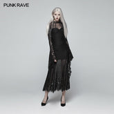 WQ-382 Gothic Daily Wear Long Sleeves Lace Dress?-??Punk Rave Clothing